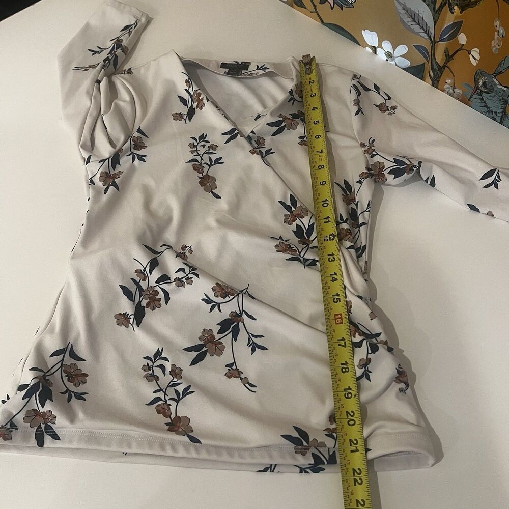 Ann Taylor Floral Wrap Blouse Petites Xs Office School Casual Work Business Chic - Picture 6 of 6